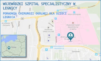 PORADNIA CHIRURGII OGÓLNEJ DLA DZIECI - WOJEWÓDZKI SZPITAL SPECJALISTYCZNY W LEGNICY - UL. JAROSŁAWA IWASZKIEWICZA 5,  LEGNICA