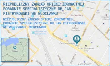 NIEPUBLICZNY ZAKŁAD OPIEKI ZDROWOTNEJ PORADNIE SPECJALISTYCZNE DR JAN PIETRYKOWSKI WE WŁOCŁAWKU - NIEPUBLICZNY ZAKŁAD OPIEKI ZDROWOTNEJ PORADNIE SPECJALISTYCZNE DR JAN PIETRYKOWSKI WE WŁOCŁAWKU - STARODĘBSKA 26,  WŁOCŁAWEK