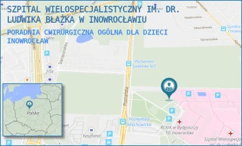 PORADNIA CHIRURGICZNA OGÓLNA DLA DZIECI - SZPITAL WIELOSPECJALISTYCZNY IM. DR. LUDWIKA BŁAŻKA W INOWROCŁAWIU - POZNAŃSKA 97,  INOWROCŁAW