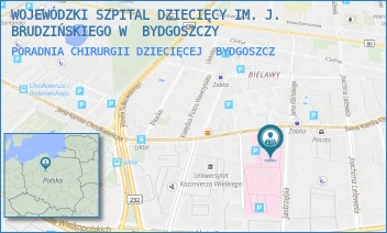 PORADNIA CHIRURGII DZIECIĘCEJ - WOJEWÓDZKI SZPITAL DZIECIĘCY IM. J. BRUDZIŃSKIEGO W  BYDGOSZCZY - CHODKIEWICZA 44,  BYDGOSZCZ