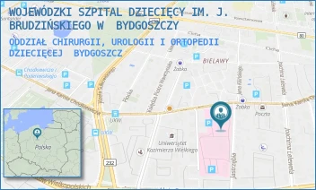 ODDZIAŁ CHIRURGII, UROLOGII I ORTOPEDII DZIECIĘCEJ - WOJEWÓDZKI SZPITAL DZIECIĘCY IM. J. BRUDZIŃSKIEGO W  BYDGOSZCZY - CHODKIEWICZA 44,  BYDGOSZCZ