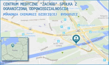 PORADNIA CHIRURGII DZIECIĘCEJ - CENTRUM MEDYCZNE "ZACHÓD" SPÓŁKA Z OGRANICZONĄ ODPOWIEDZIALNOŚCIĄ - GRUNWALDZKA 138,  BYDGOSZCZ