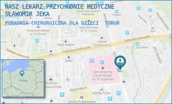 PORADNIA CHIRURGICZNA DLA DZIECI - NASZ LEKARZ PRZYCHODNIE MEDYCZNE SŁAWOMIR JEKA - STEFANA BATOREGO 18-22,  TORUŃ