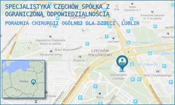 PORADNIA CHIRURGII OGÓLNEJ DLA DZIECI - SPECJALISTYKA CZECHÓW SPÓŁKA Z OGRANICZONĄ ODPOWIEDZIALNOŚCIĄ - KOMPOZYTORÓW POLSKICH 8,  LUBLIN