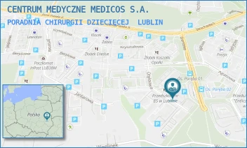 PORADNIA CHIRURGII DZIECIĘCEJ - CENTRUM MEDYCZNE MEDICOS S.A. - ONYKSOWA 12,  LUBLIN