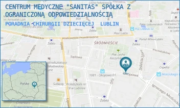 PORADNIA CHIRURGII DZIECIĘCEJ - CENTRUM MEDYCZNE "SANITAS" SPÓŁKA Z OGRANICZONĄ ODPOWIEDZIALNOŚCIĄ - OKOPOWA 3,  LUBLIN