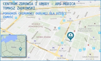 PORADNIA CHIRURGII OGÓLNEJ DLA DZIECI - CENTRUM ZDROWIA I URODY - ARS MEDICA TOMASZ ŻĄDKOWSKI - SPADEK 41,  ZAMOŚĆ
