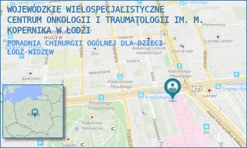 PORADNIA CHIRURGII OGÓLNEJ DLA DZIECI - WOJEWÓDZKIE WIELOSPECJALISTYCZNE CENTRUM ONKOLOGII I TRAUMATOLOGII IM. M. KOPERNIKA W ŁODZI - AL. MARSZ. JÓZEFA PIŁSUDSKIEGO 71,  ŁÓDŹ-WIDZEW