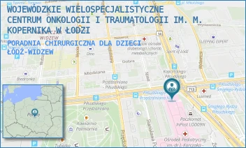 PORADNIA CHIRURGICZNA DLA DZIECI - WOJEWÓDZKIE WIELOSPECJALISTYCZNE CENTRUM ONKOLOGII I TRAUMATOLOGII IM. M. KOPERNIKA W ŁODZI - AL. MARSZ. JÓZEFA PIŁSUDSKIEGO 71,  ŁÓDŹ-WIDZEW