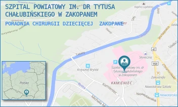 PORADNIA CHIRURGII DZIECIĘCEJ - SZPITAL POWIATOWY IM. DR TYTUSA CHAŁUBIŃSKIEGO W ZAKOPANEM - UL. KAMIENIEC 10,  ZAKOPANE