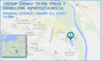 PORADNIA CHIRURGII OGÓLNEJ DLA DZIECI - CENTRUM ZDROWIA TUCHÓW SPÓŁKA Z OGRANICZONĄ ODPOWIEDZIALNOŚCIĄ - UL. SZPITALNA 1,  TUCHÓW