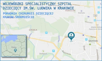 PORADNIA CHIRURGII DZIECIĘCEJ - WOJEWÓDZKI SPECJALISTYCZNY SZPITAL DZIECIĘCY IM.ŚW. LUDWIKA W KRAKOWIE - UL. STRZELECKA 2 - 2A,  KRAKÓW-ŚRÓDMIEŚCIE