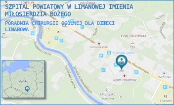 PORADNIA CHIRURGII OGÓLNEJ DLA DZIECI - SZPITAL POWIATOWY W LIMANOWEJ IMIENIA MIŁOSIERDZIA BOŻEGO - UL. JÓZEFA PIŁSUDSKIEGO 61,  LIMANOWA