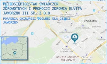 PORADNIA CHIRURGII OGÓLNEJ DLA DZIECI - PRZEDSIĘBIORSTWO ŚWIADCZEŃ ZDROWOTNYCH I PROMOCJI ZDROWIA ELVITA - JAWORZNO III SP. Z O.O. - UL. GWARKÓW 1,  JAWORZNO