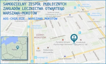 AOS-CHIR-KIE - SAMODZIELNY ZESPÓŁ PUBLICZNYCH ZAKŁADÓW LECZNICTWA OTWARTEGO WARSZAWA-MOKOTÓW - KIELECKA 27,  WARSZAWA MOKOTÓW