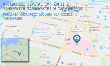 PORADNIA CHIRURGII OGÓLNEJ DLA DZIECI - WOJEWÓDZKI SZPITAL IM. ZOFII Z ZAMOYSKICH TARNOWSKIEJ W TARNOBRZEGU - UL. SZPITALNA 1,  TARNOBRZEG