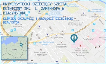 KLINIKA CHIRURGII I UROLOGII DZIECIĘCEJ - UNIWERSYTECKI DZIECIĘCY SZPITAL KLINICZNY IM.  L. ZAMENHOFA W BIAŁYMSTOKU - WASZYNGTONA 17,  BIAŁYSTOK