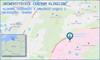 KLINIKA CHIRURGII I UROLOGII DZIECI I MŁODZIEŻY - UNIWERSYTECKIE CENTRUM KLINICZNE - UL. MARIANA SMOLUCHOWSKIEGO 17,  GDAŃSK