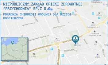 PORADNIA CHIRURGII OGÓLNEJ DLA DZIECI - NIEPUBLICZNY ZAKŁAD OPIEKI ZDROWOTNEJ "PRZYCHODNIA" SP.Z O.O. - UL. MARII SKŁODOWSKIEJ-CURIE 7,  KOŚCIERZYNA