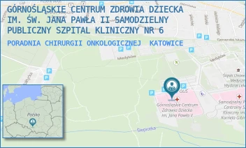 PORADNIA CHIRURGII ONKOLOGICZNEJ - GÓRNOŚLĄSKIE CENTRUM ZDROWIA DZIECKA IM. ŚW. JANA PAWŁA II SAMODZIELNY PUBLICZNY SZPITAL KLINICZNY NR 6 - UL. MEDYKÓW 16,  KATOWICE