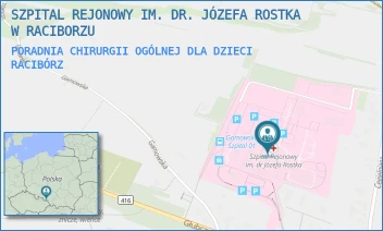 PORADNIA CHIRURGII OGÓLNEJ DLA DZIECI - SZPITAL REJONOWY IM. DR. JÓZEFA ROSTKA W RACIBORZU - UL. GAMOWSKA 3,  RACIBÓRZ