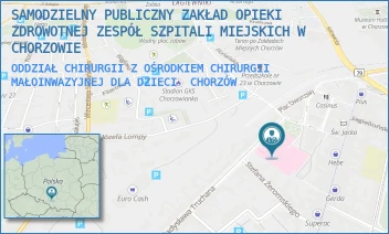 ODDZIAŁ CHIRURGII Z OŚRODKIEM CHIRURGII MAŁOINWAZYJNEJ DLA DZIECI - SAMODZIELNY PUBLICZNY ZAKŁAD OPIEKI ZDROWOTNEJ ZESPÓŁ SZPITALI MIEJSKICH W CHORZOWIE - UL. WŁADYSŁAWA TRUCHANA 7,  CHORZÓW