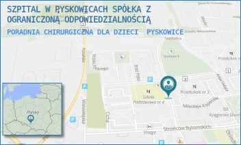 PORADNIA CHIRURGICZNA DLA DZIECI - SZPITAL W PYSKOWICACH SPÓŁKA Z OGRANICZONĄ ODPOWIEDZIALNOŚCIĄ - UL. SZPITALNA 2,  PYSKOWICE