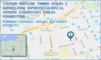 PORADNIA CHIRURGII OGÓLNEJ DLA DZIECI - CENTRUM MEDYCZNE TOMMED SPÓŁKA Z OGRANICZONĄ ODPOWIEDZIALNOŚCIĄ OŚRODEK DIAGNOSTYKI SPÓŁKA KOMANDYTOWA - UL. ALEKSANDRA FREDRY 22,  KATOWICE