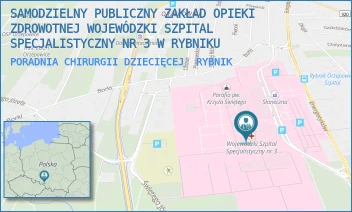 PORADNIA CHIRURGII DZIECIĘCEJ - SAMODZIELNY PUBLICZNY ZAKŁAD OPIEKI ZDROWOTNEJ WOJEWÓDZKI SZPITAL SPECJALISTYCZNY NR 3 W RYBNIKU - UL. ENERGETYKÓW 46,  RYBNIK