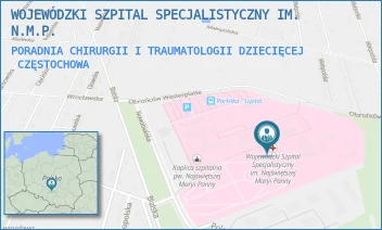 PORADNIA CHIRURGII I TRAUMATOLOGII DZIECIĘCEJ - WOJEWÓDZKI SZPITAL SPECJALISTYCZNY IM. N.M.P. - UL. BIALSKA 104/118,  CZĘSTOCHOWA