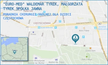 PORADNIA CHIRURGII OGÓLNEJ DLA DZIECI - "EURO-MED" WALDEMAR TYREK, MAŁGORZATA TYREK SPÓŁKA JAWNA - UL. 3-GO MAJA 16A,  CZĘSTOCHOWA