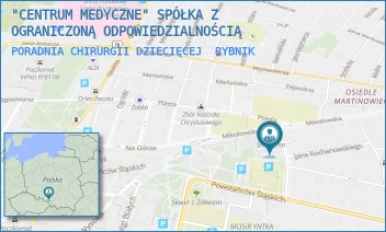 PORADNIA CHIRURGII DZIECIĘCEJ - "CENTRUM MEDYCZNE" SPÓŁKA Z OGRANICZONĄ ODPOWIEDZIALNOŚCIĄ - UL. BYŁYCH WIĘŹNIÓW POLITYCZNYCH 3,  RYBNIK
