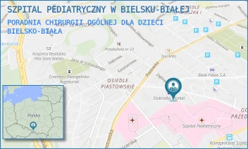 PORADNIA CHIRURGII OGÓLNEJ DLA DZIECI - SZPITAL PEDIATRYCZNY W BIELSKU-BIAŁEJ - UL. SOBIESKIEGO 83,  BIELSKO-BIAŁA