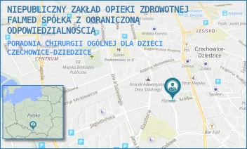 PORADNIA CHIRURGII OGÓLNEJ DLA DZIECI - NIEPUBLICZNY ZAKŁAD OPIEKI ZDROWOTNEJ FALMED SPÓŁKA Z OGRANICZONĄ ODPOWIEDZIALNOŚCIĄ - UL. KRÓTKA 4,  CZECHOWICE-DZIEDZICE