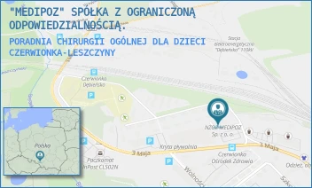 PORADNIA CHIRURGII OGÓLNEJ DLA DZIECI - "MEDIPOZ" SPÓŁKA Z OGRANICZONĄ ODPOWIEDZIALNOŚCIĄ. - UL. 3 MAJA 36C,  CZERWIONKA-LESZCZYNY