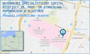 PORADNIA CHIRURGICZNA - WOJEWÓDZKI SPECJALISTYCZNY SZPITAL DZIECIĘCY IM. PROF. DR STANISŁAWA POPOWSKIEGO W OLSZTYNIE - ŻOŁNIERSKA 18 A,  OLSZTYN