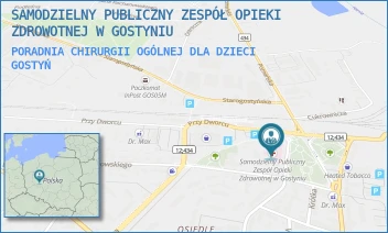 PORADNIA CHIRURGII OGÓLNEJ DLA DZIECI - SAMODZIELNY PUBLICZNY ZESPÓŁ OPIEKI ZDROWOTNEJ W GOSTYNIU - PL.K. MARCINKOWSKIEGO 8/9,  GOSTYŃ