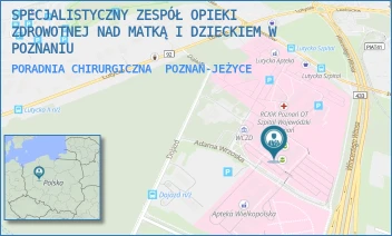 PORADNIA CHIRURGICZNA - SPECJALISTYCZNY ZESPÓŁ OPIEKI ZDROWOTNEJ NAD MATKĄ I DZIECKIEM W POZNANIU - ADAMA WRZOSKA 1,  POZNAŃ-JEŻYCE