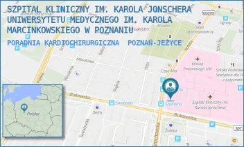 PORADNIA KARDIOCHIRURGICZNA - SZPITAL KLINICZNY IM. KAROLA JONSCHERA UNIWERSYTETU MEDYCZNEGO IM. KAROLA MARCINKOWSKIEGO W POZNANIU - SZPITALNA 27/33,  POZNAŃ-JEŻYCE