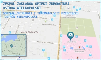 ODDZIAŁ CHIRURGII I TRAUMATOLOGII DZIECIĘCEJ - ZESPÓŁ ZAKŁADÓW OPIEKI ZDROWOTNEJ OSTRÓW WIELKOPOLSKI - LIMANOWSKIEGO 20/22,  OSTRÓW WIELKOPOLSKI